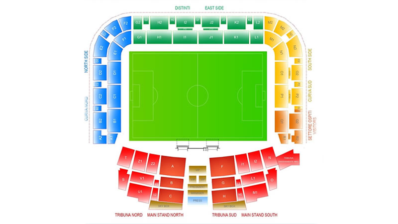 Dacia Arena, Udine, Italy Seating Plan