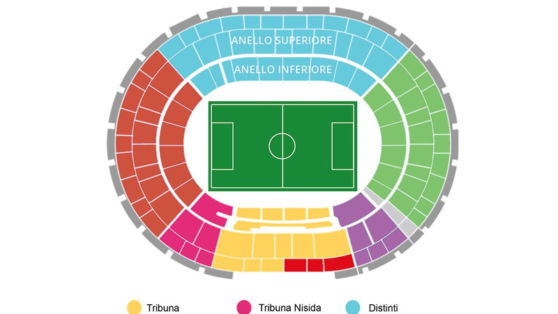 Diego Armando Maradona Stadium, Napoli, Italy Seating Plan