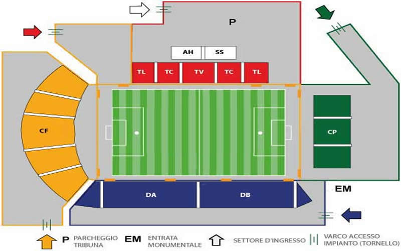 Stadio Alberto Picco, La Spezia, Italy Seating Plan