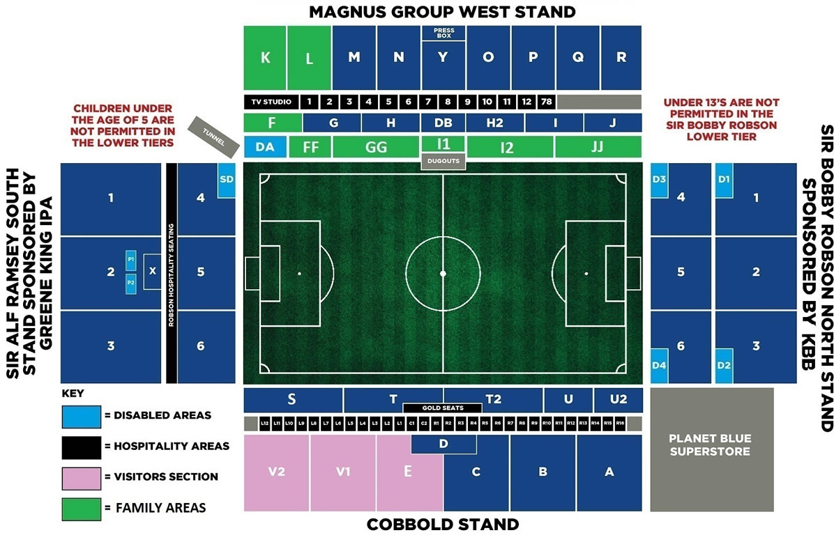 Portman Road Stadium, Ipswich Town, United Kingdom Seating Plan