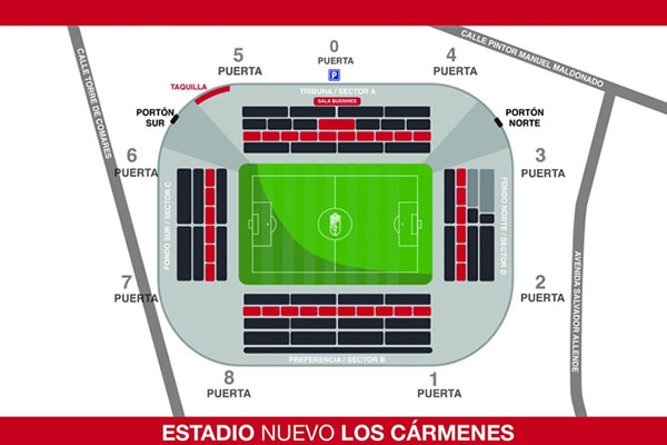 Nuevo Estadio de Los Cármenes, Granada, Spain, Spain Seating Plan