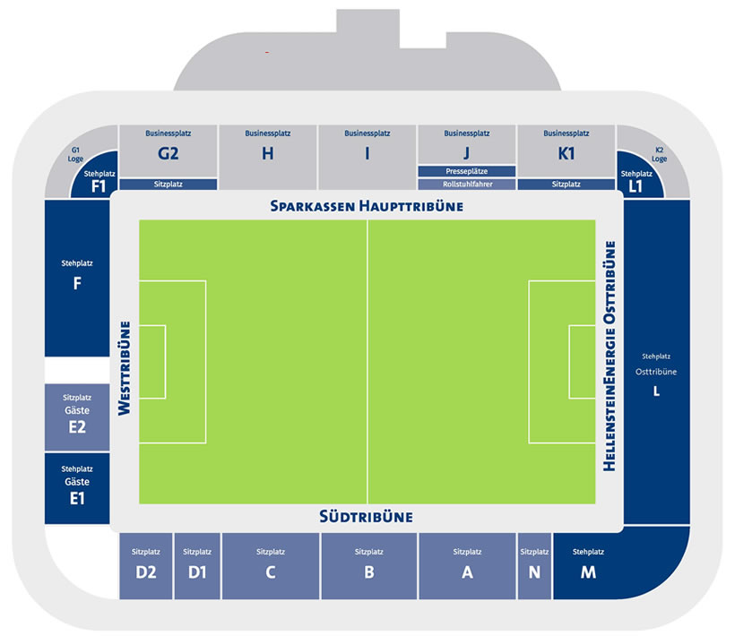 Voith-Arena, Heidenheim, Germany Seating Plan