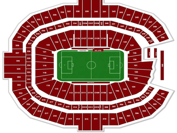 Mercedes Benz Stadium, Atlanta, Georgia, United States Seating Plan