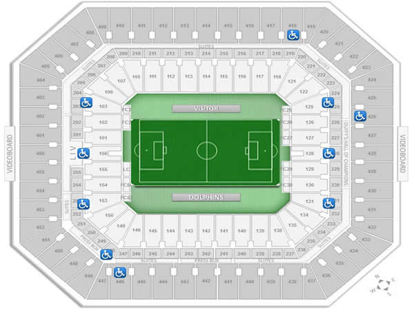Hard Rock Stadium, Miami Gardens, Florida, United States Seating Plan