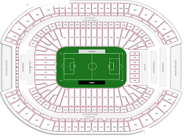 State Farm Stadium, Glendale, Arizona, United States Seating Plan