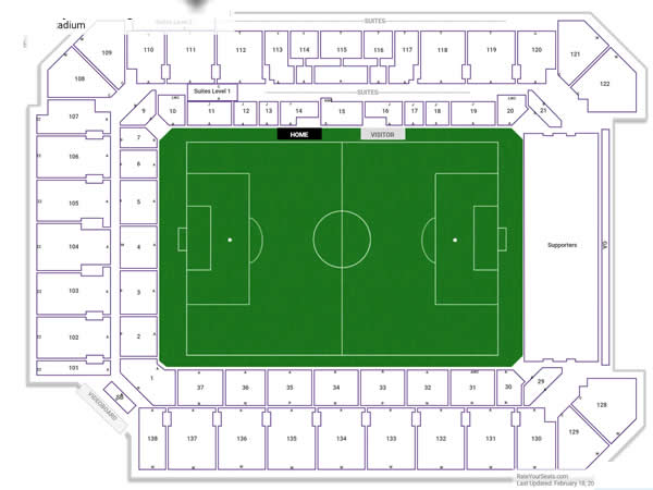 Exploria Stadium, Orlando, Florida, United States Seating Plan