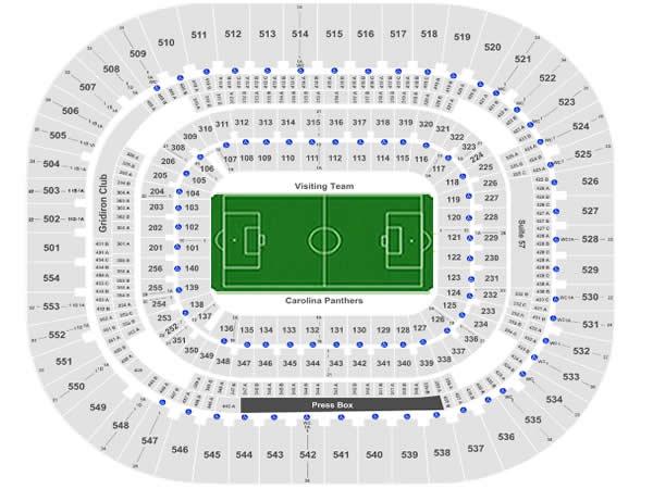 Bank of America Stadium, Charlotte, North Carolina, United States Seating Plan