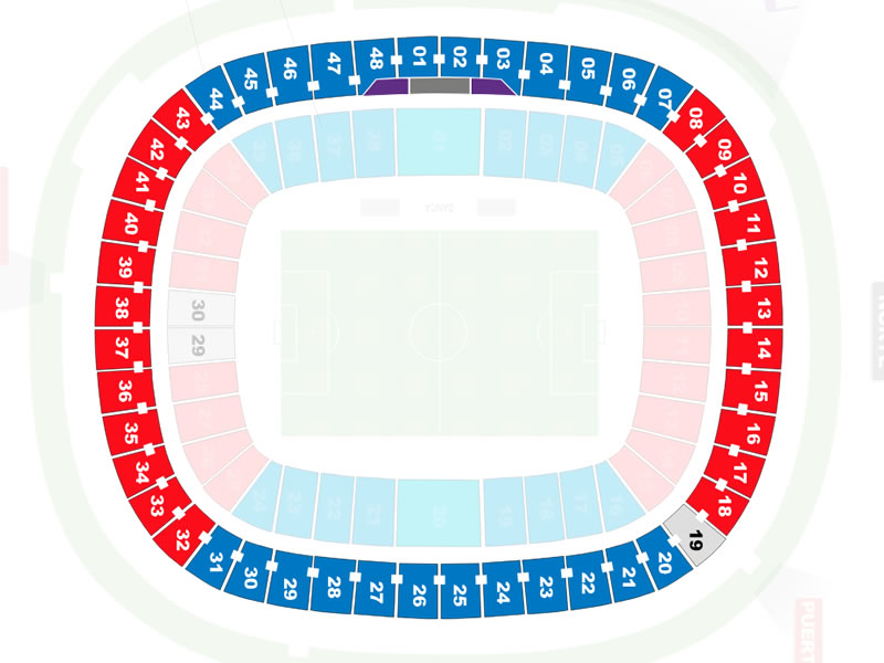 Estadio Akron, Guadalajara , Jalisco, Mexico Seating Plan