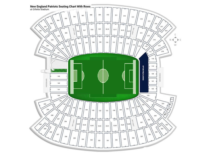 Gillette Stadium, Boston, United States Seating Plan