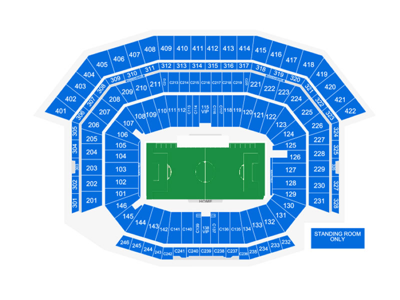 Levis Stadium, San Francisco Bay Area, California, United States Seating Plan