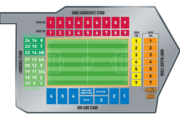 Turf Moor Stadium , Burnley, United Kingdom Seating Plan