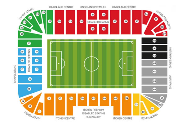 St Mary's Stadium, Southampton, United Kingdom Seating Plan