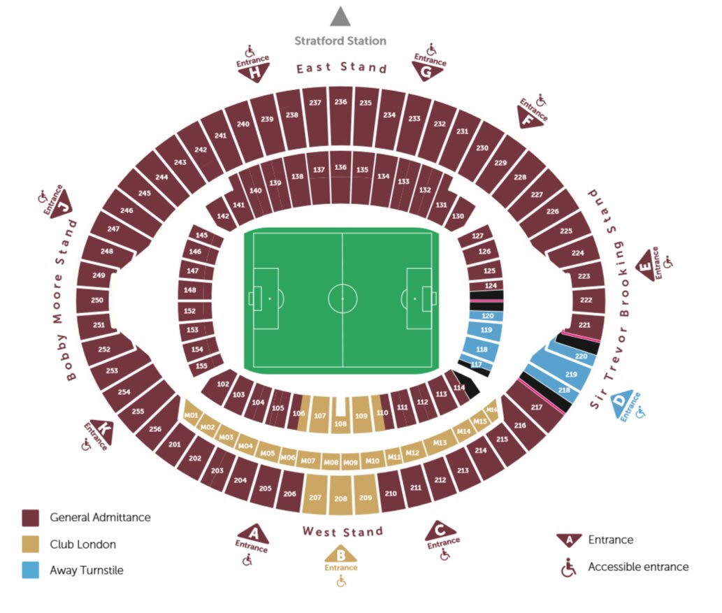 London stadium, London, United Kingdom Seating Plan