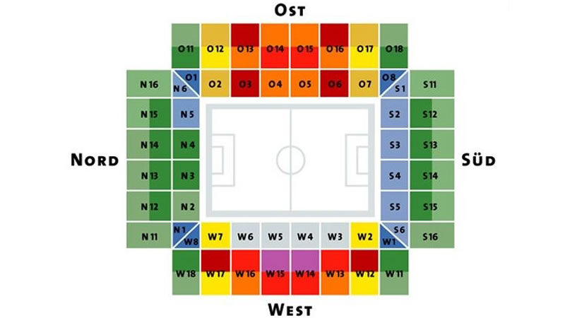 Cologne Stadium, Cologne, Germany Seating Plan